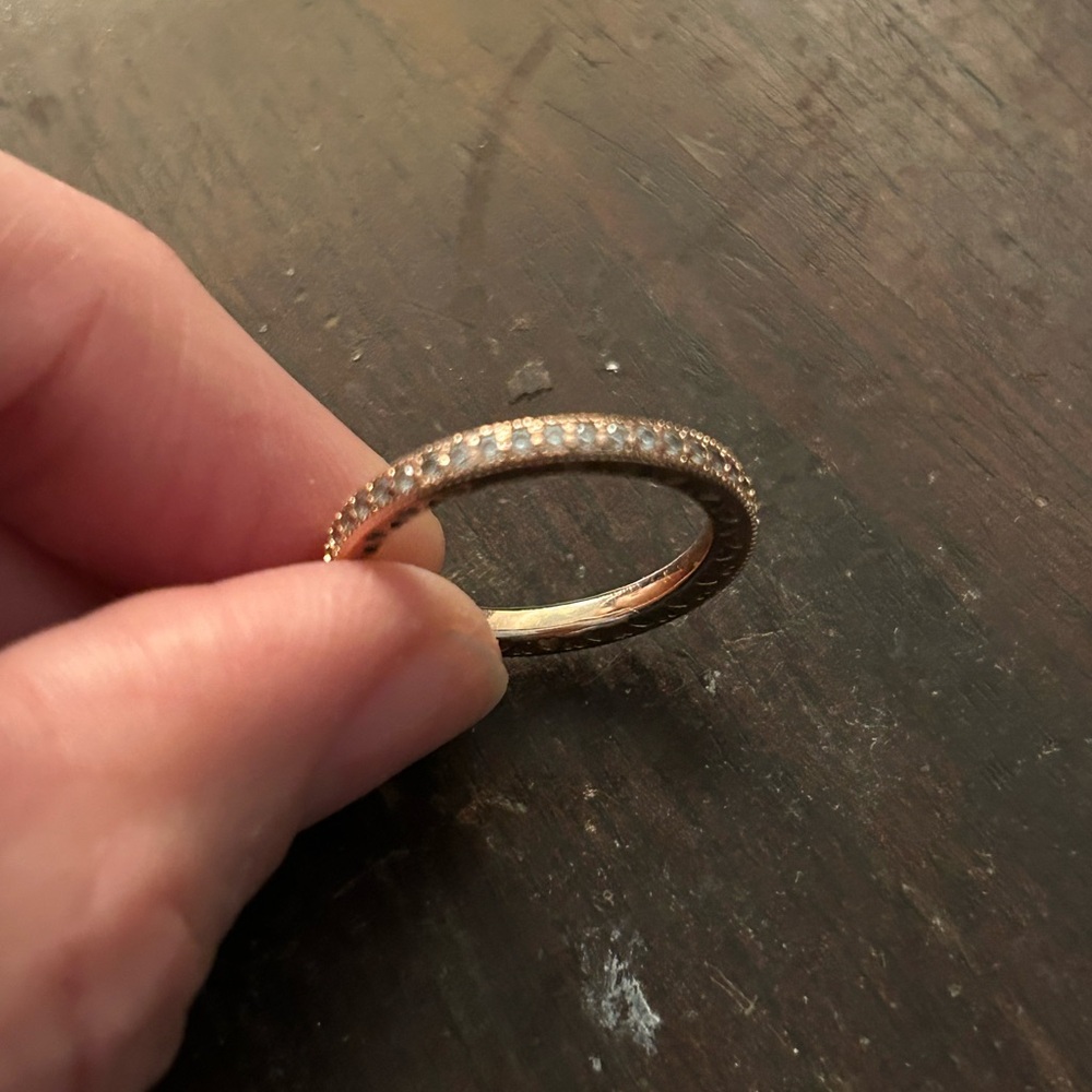 Pandora Gold and Silver Ring with Sparkling Stones